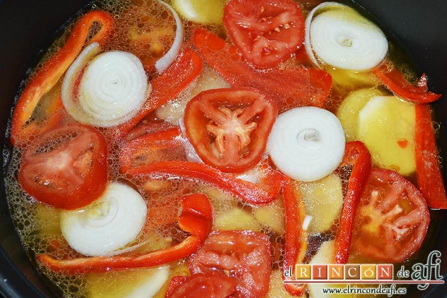 Gallegada, añadirlo junto con el caldo de pescado