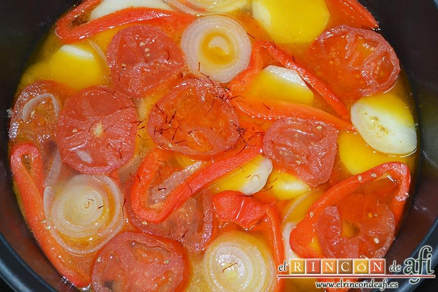 Gallegada, pasado el tiempo añadir el azafrán