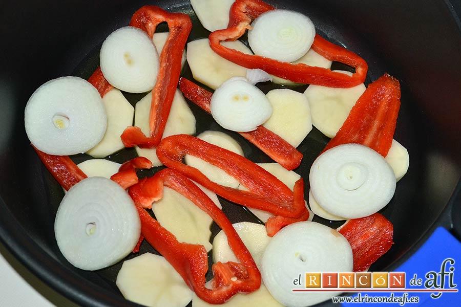 Gallegada, poner enncima cebollas