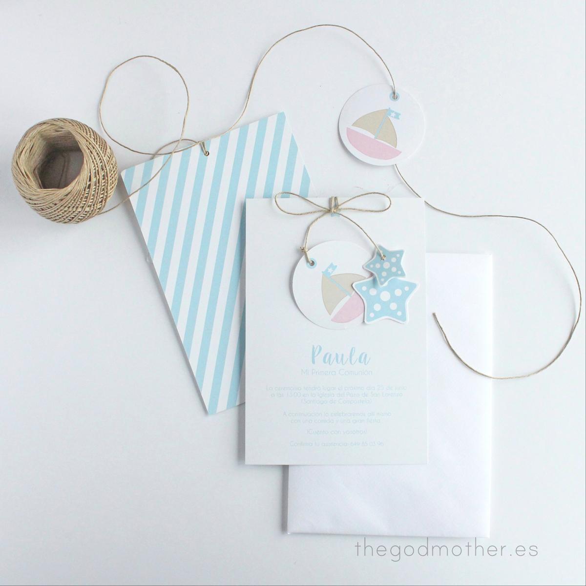 comunión marinera - comunion playa - invitación comunión marinera niña