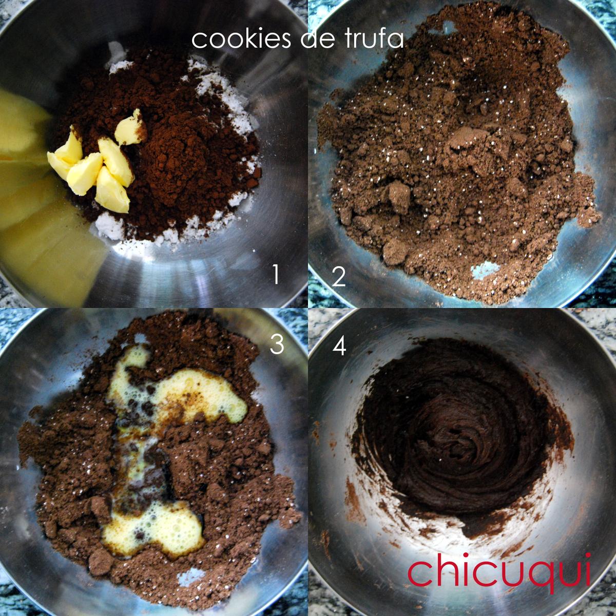 receta de cookies de trufa chocolate recipe truffle dough cookies chicuqui.com
