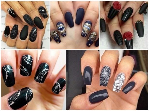 decoración de uñas negras 2015