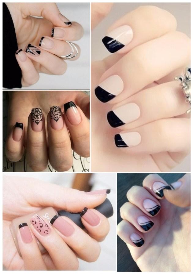 decoracion de uñas blancas y negras