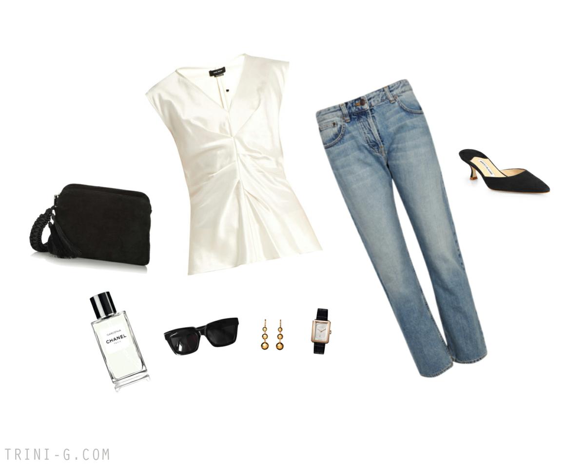 Trini |Isabel Marant top Manolo Blahnik shoes