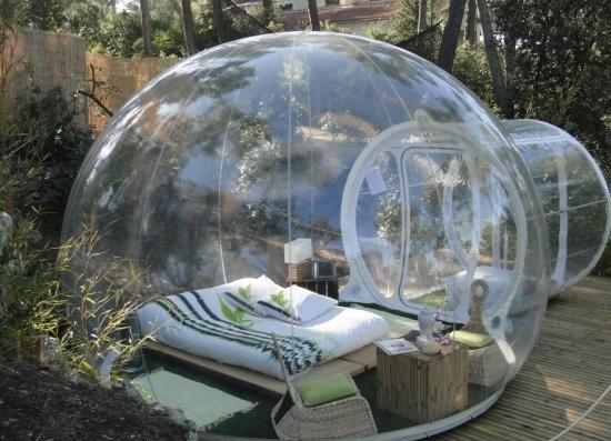 dormir en una burbuja