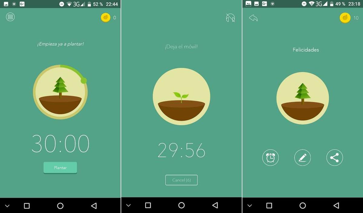 herramienta para aumentar la productividad, evitar distracciones y combatir la adicción al móvil o smartphone con la app para Android Forest