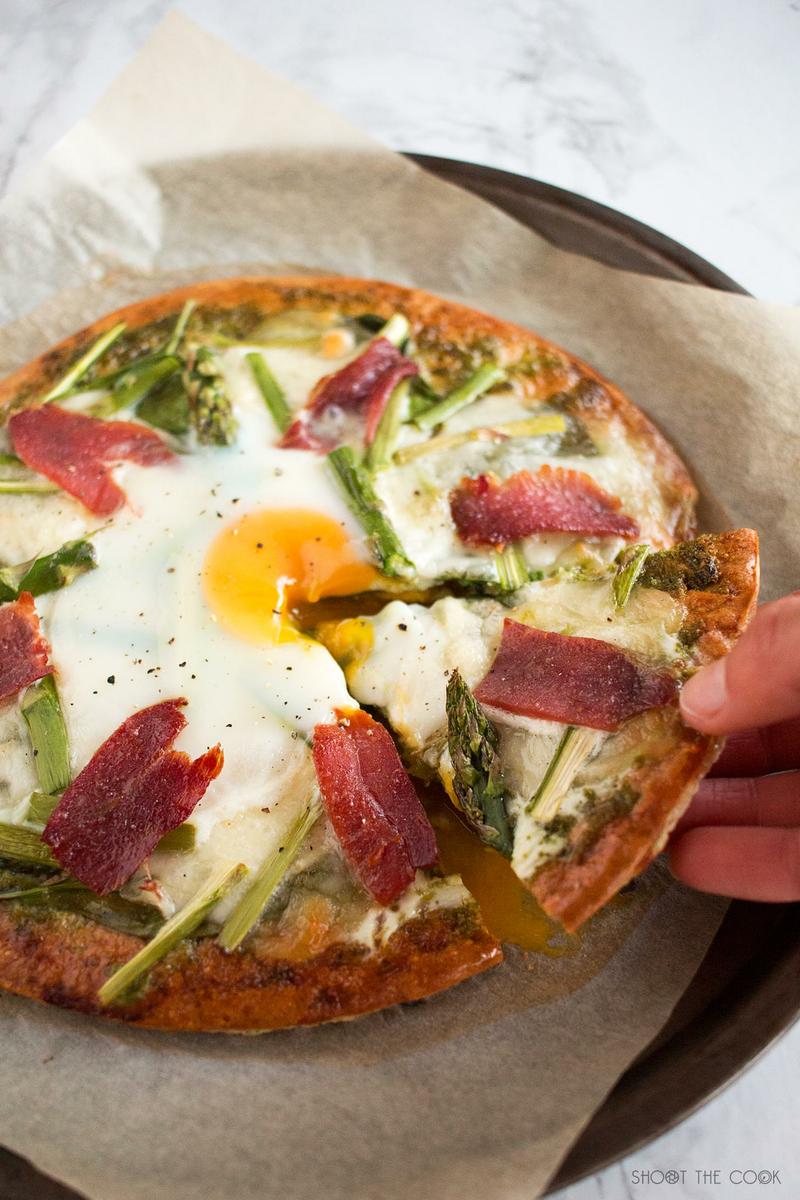 pizza avena con huevo