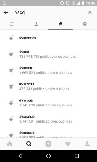 Hashtag VSCO en Instagram