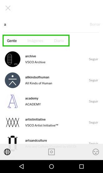 Explorar en vsco para encontrar gente o imagenes nuevas