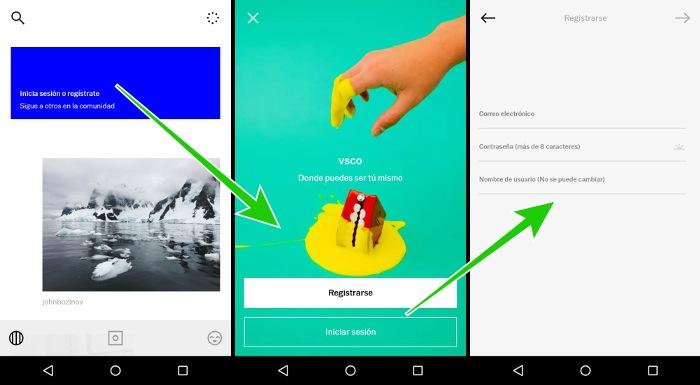 Cómo iniciar sesión en VSCO