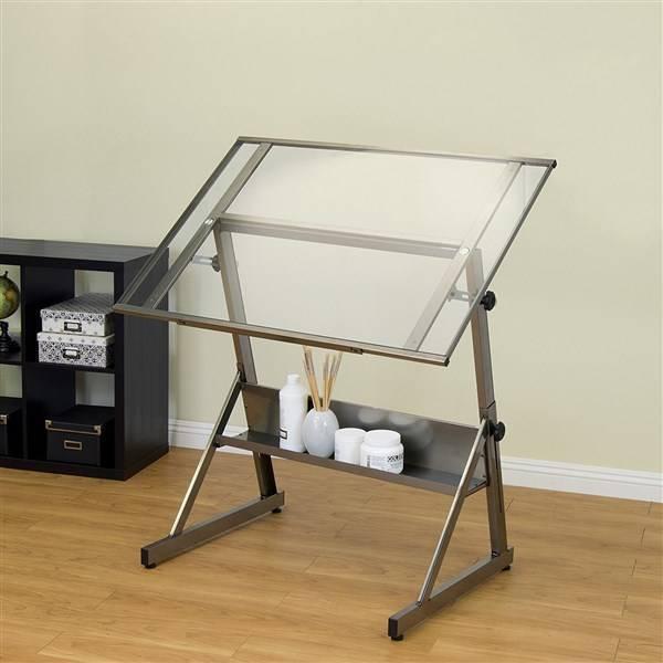 mesa de dibujo de vidrio