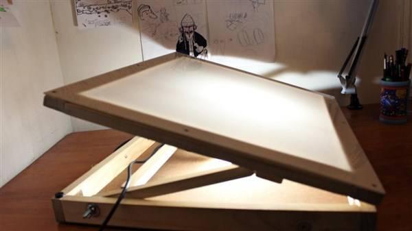 mesa de dibujo con luz