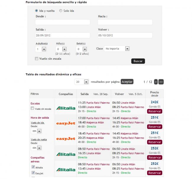 integrar buscador viajes web