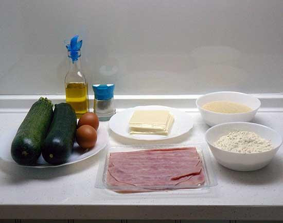 San Jacobos de calabacín, jamón y queso