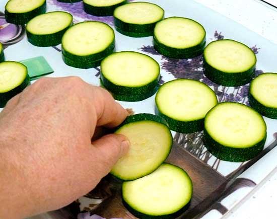 San Jacobos de calabacín, jamón y queso