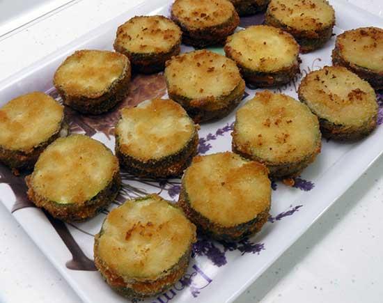 San Jacobos de calabacín, jamón y queso