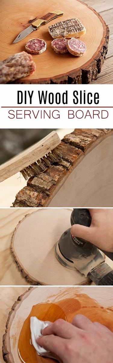 DIY Gifts For Men | Awesome Ideas for Your Boyfriend, Husband, Dad - Father , Brother and all the other important guys in your life. Cool Homemade DIY Crafts Men Will Truly Love to Receive for Christmas, Birthdays, Anniversaries and Valentines Day | Wood Slice Serving Board for Him | http://diyjoy.com/diy-gifts-for-men-pinterest: 