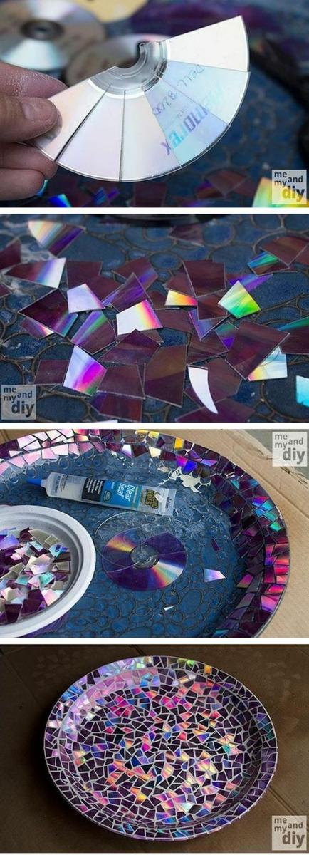 decoracion reciclada para habitaciones con cds