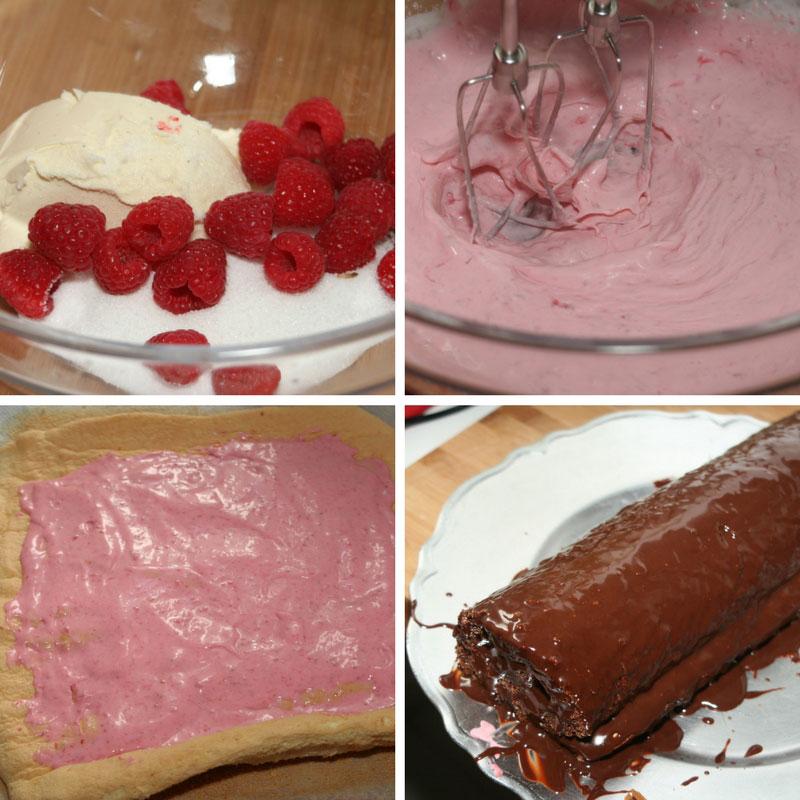 receta brazo gitano de frambuesas y chocolate