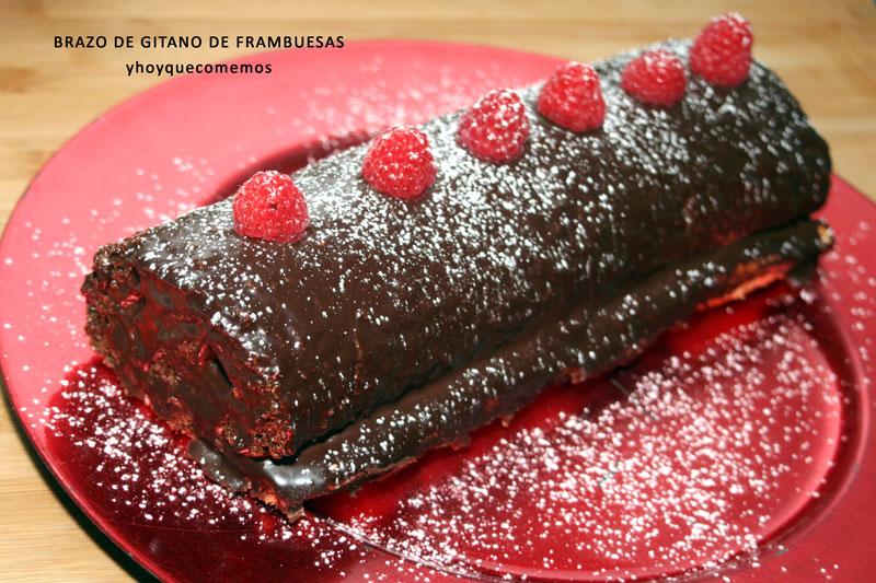 brazo gitano de frambuesas y chocolate