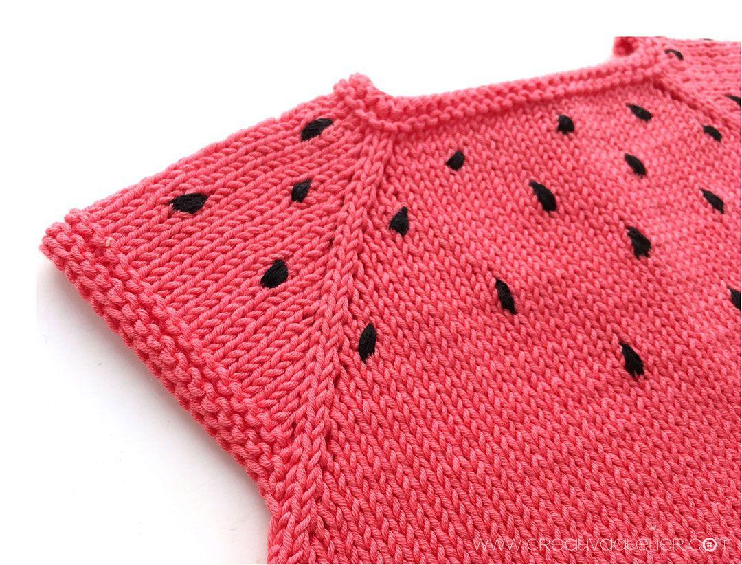 Pelele Sandia de punto DIY - Tutorial y patrón