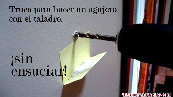 Hacer agujeros con el taladro, sin ensuciar