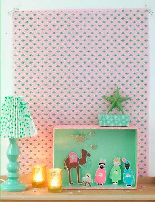 pesebre navideño hecho con papel