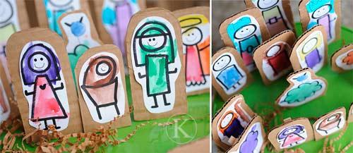 pesebre hecho con cartón y papel 