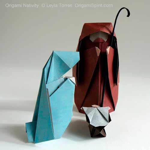 nacimiento de pesebre de navidad con origami
