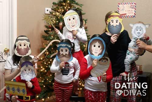 caretas de personajes del pesebre de navidad