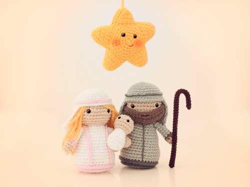 muñecos de amigurumi del nacimiento en belen con patrón