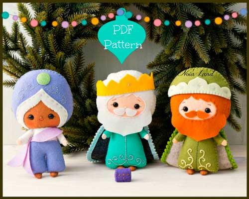 tres reyes magos manualidad para hacer en fieltro