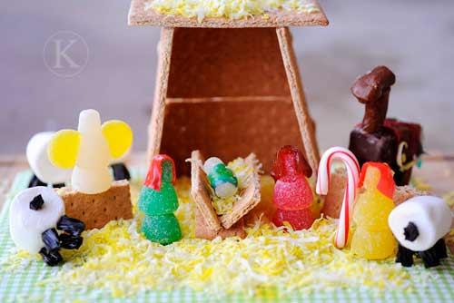 pesebre original hecho con caramelos