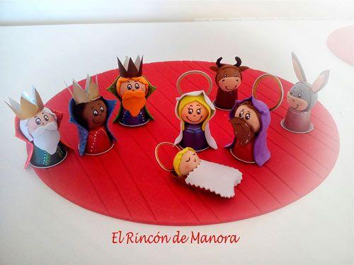 manualidad pesebre reciclado con capsulas nespresso