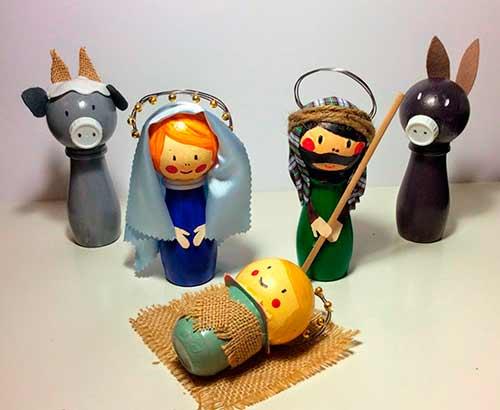 belén de navidad hecho con manualidades y reciclando