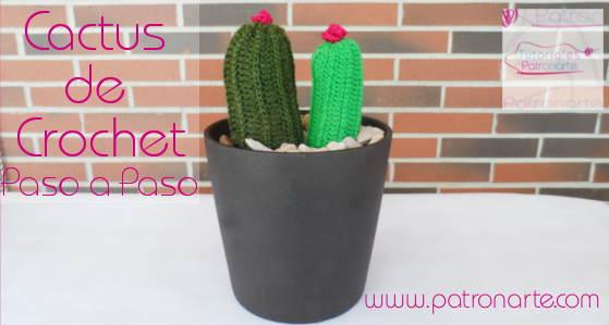 Cactus de crochet patron paso a paso