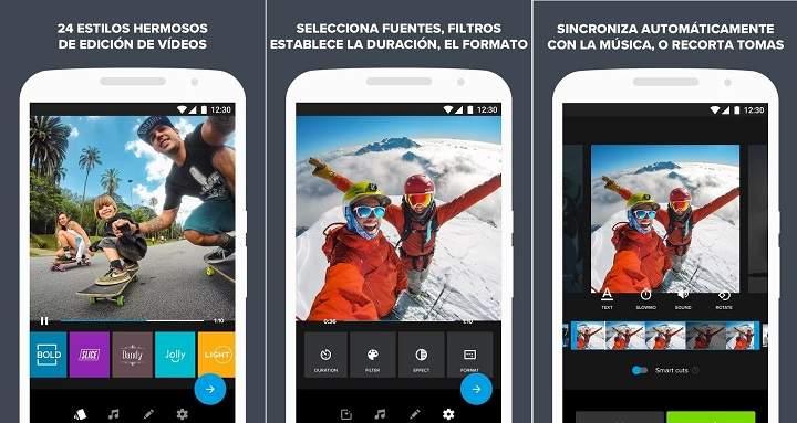 los mejores editores de video para Android herramientas de edición de video en Android efectos filtros textos y creación de videoclips musicales apps multipista con transiciones camara lenta y super rapida aplicaciones gratuitas para movil o celular