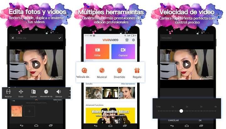 los mejores editores de video para Android herramientas de edición de video en Android efectos filtros textos y creación de videoclips musicales apps multipista con transiciones camara lenta y super rapida aplicaciones gratuitas para movil o celular
