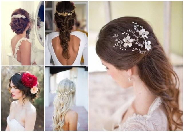 peinados de novia con tocado de flores