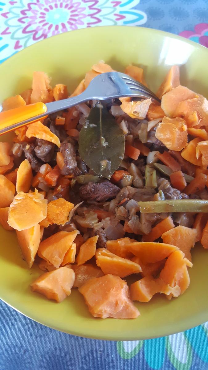 Estofado de ternera con batatas