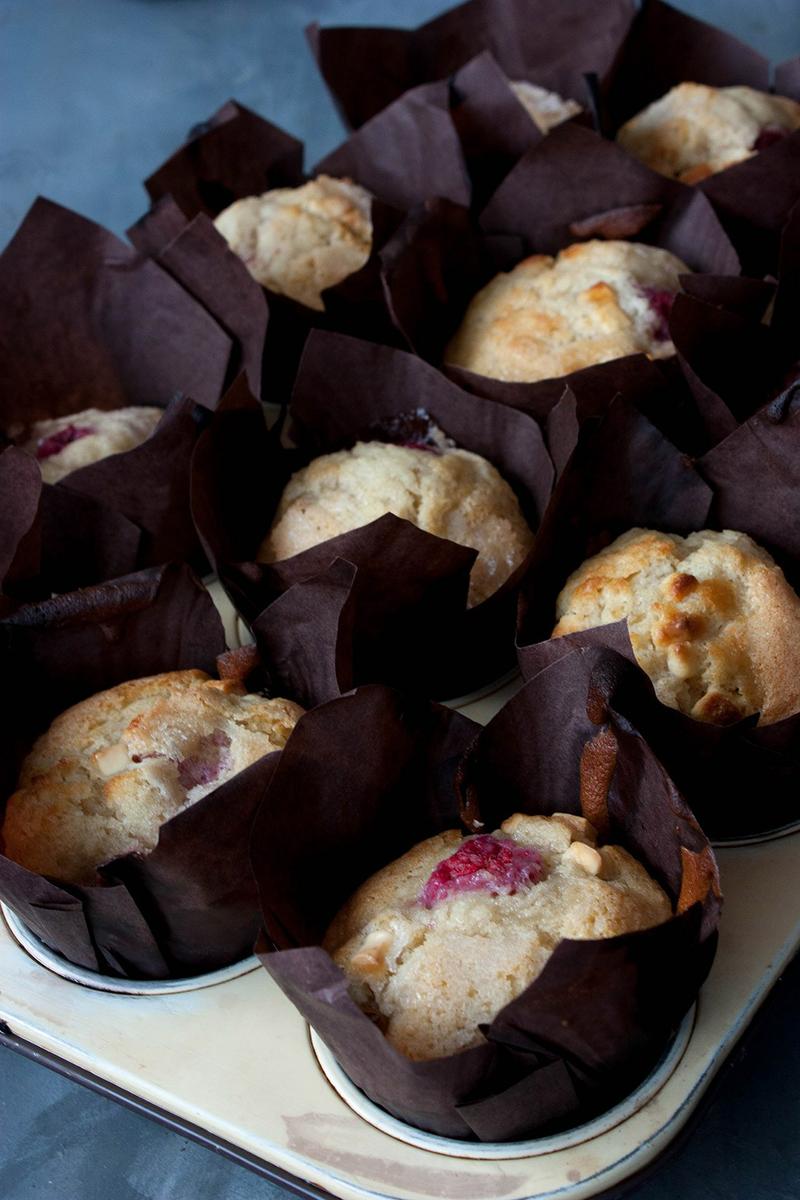 Receta de muffins de frambuesa y chocolate blanco Cocina