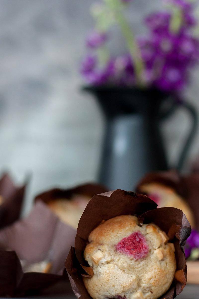 Receta de muffins de frambuesa y chocolate blanco Cocina