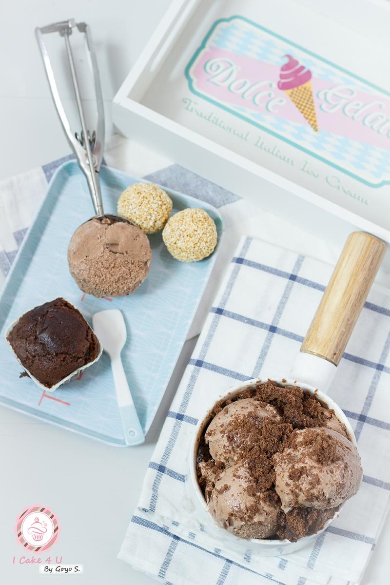 Helado De Chufa Chocolateada Con Remolinos de Nocilla