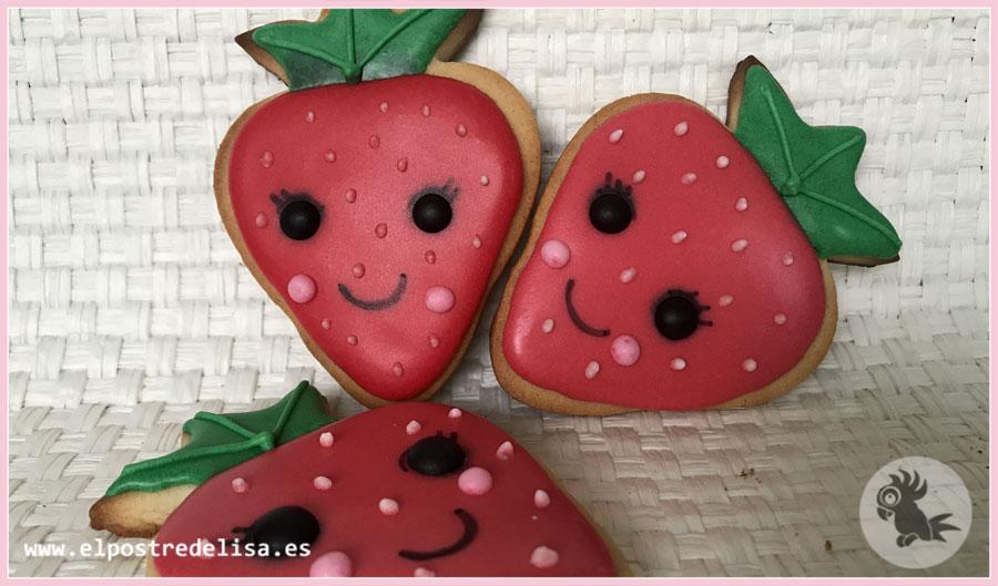 Galletas decoradas Piñas y Fresas
