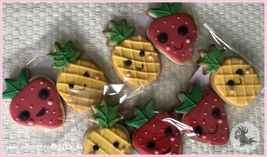 Galletas decoradas Piñas y Fresas