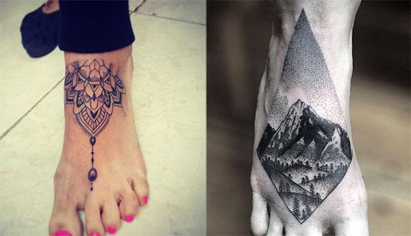 flor de loto en el pie tatuaje2