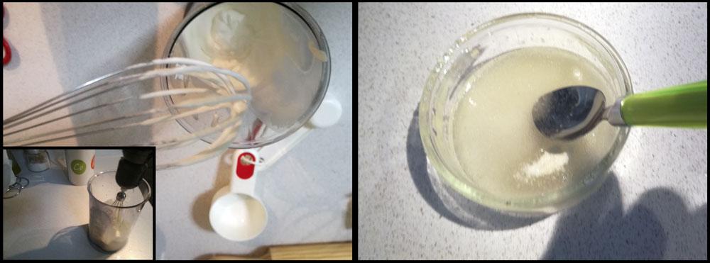 Batir nata (crema de leche) y gelatina