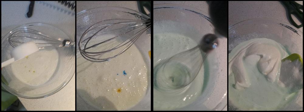 Mezcla nata (crema de leche) y claras