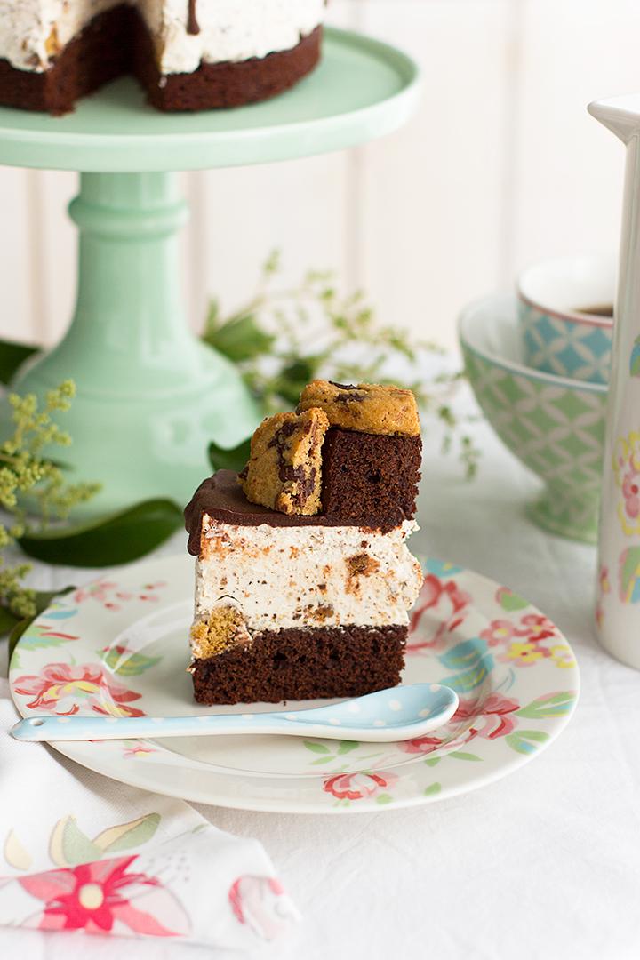 tarta helada de cookies y brownie