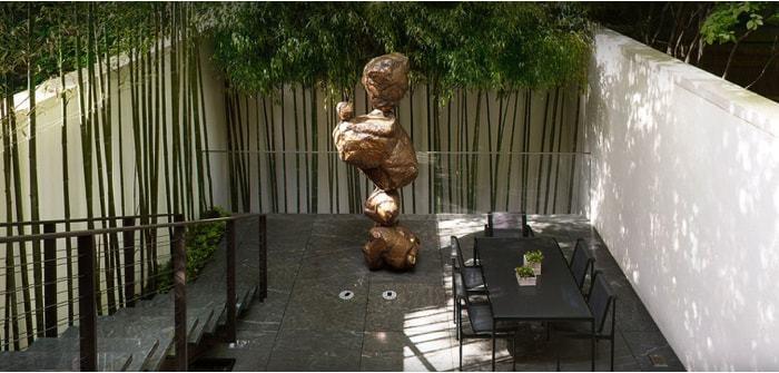 jardin zen con bambu 